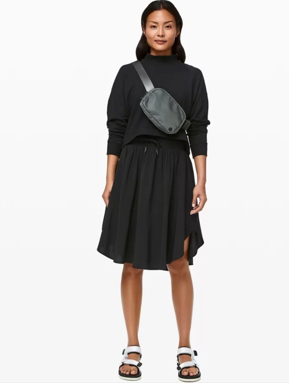 lululemon athletica Black Midi A-Line Skirt